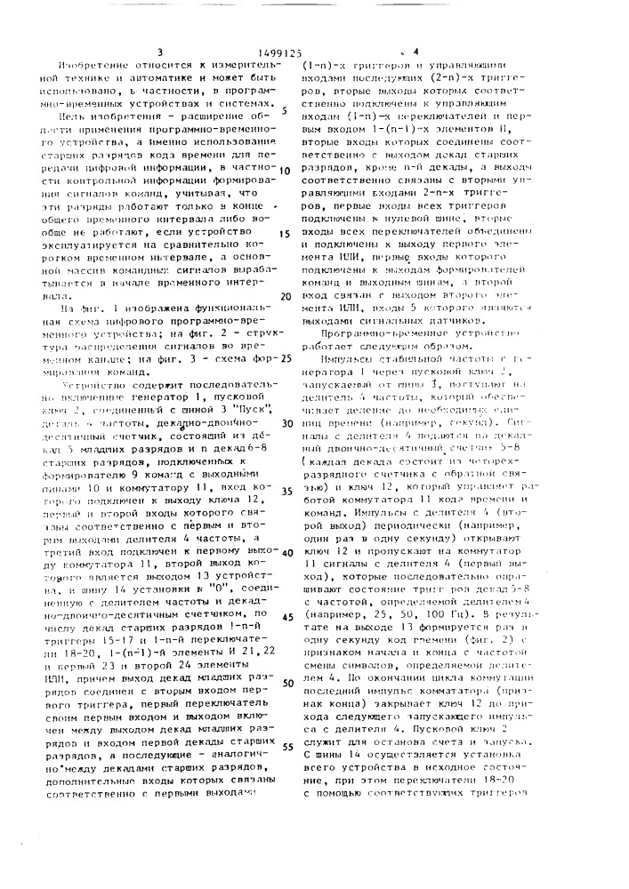 Цифровое программно-временное устройство (патент 1499125)