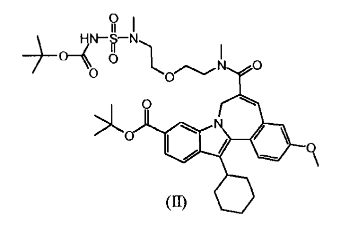 Получение 13-циклогексил-3-метокси-6-[метил-(2-{2-[метил-(сульфамоил)-амино]-этокси}-этил)-карбамоил]-7н-индоло-[2,1-α]-[2]-бензазепин-10-карбоновой кислоты (патент 2559886)