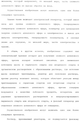 Аппарат для получения топлива (варианты) и система для получения сложного алкилового эфира (варианты) (патент 2373260)
