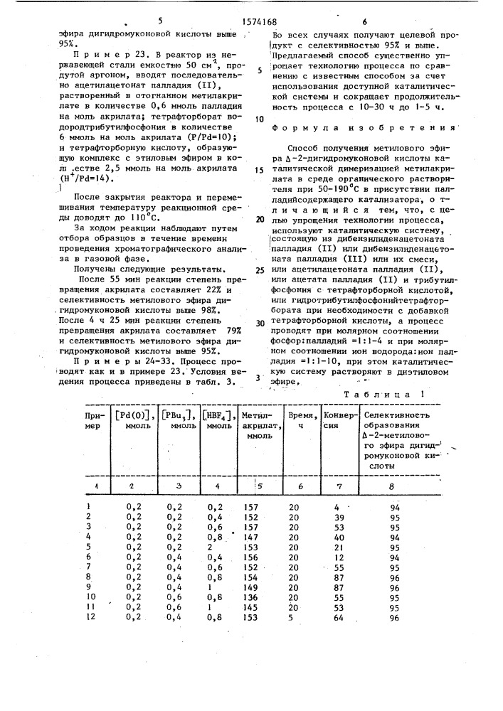 Способ получения метилового эфира @ -2-дигидромуконовой кислоты (патент 1574168)