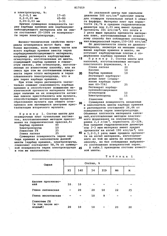 Шихта для изготовления огнеприпаса (патент 817019)