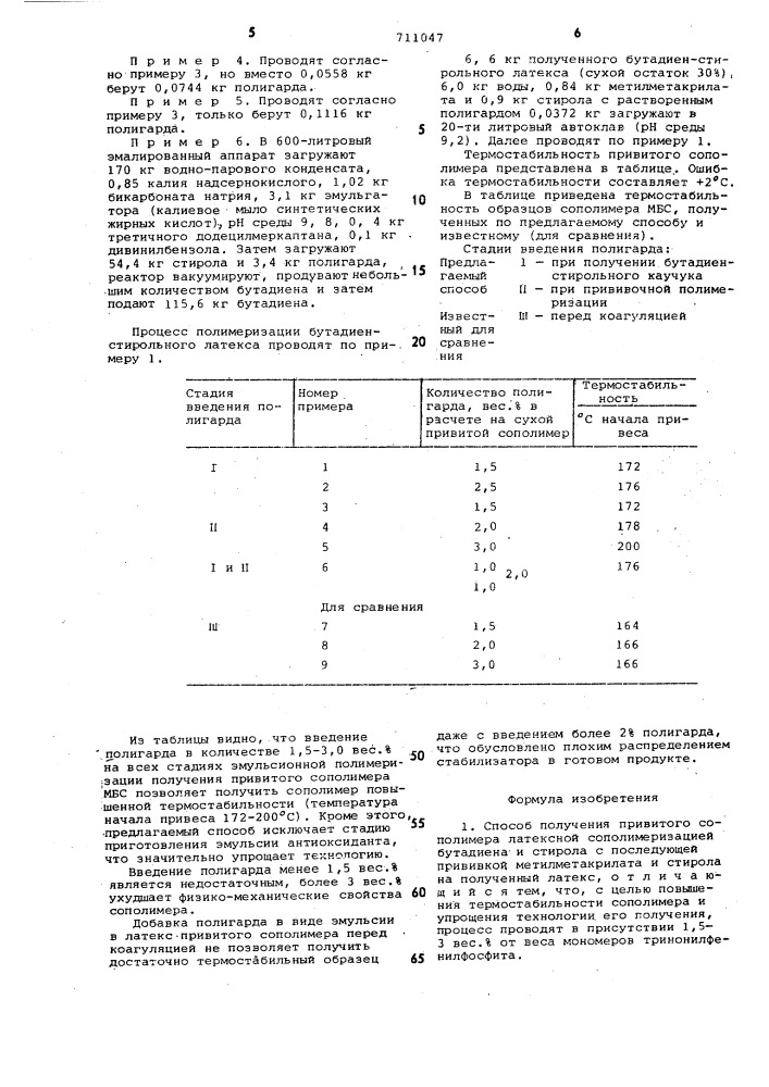 Способ получения привитого сополимера (патент 711047)