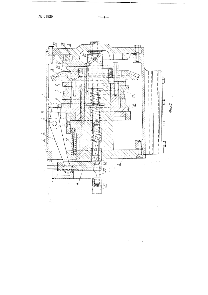 Приспособление к токарно-револьверному станку в виде устанавливаемой на суппорте головки (патент 61929)