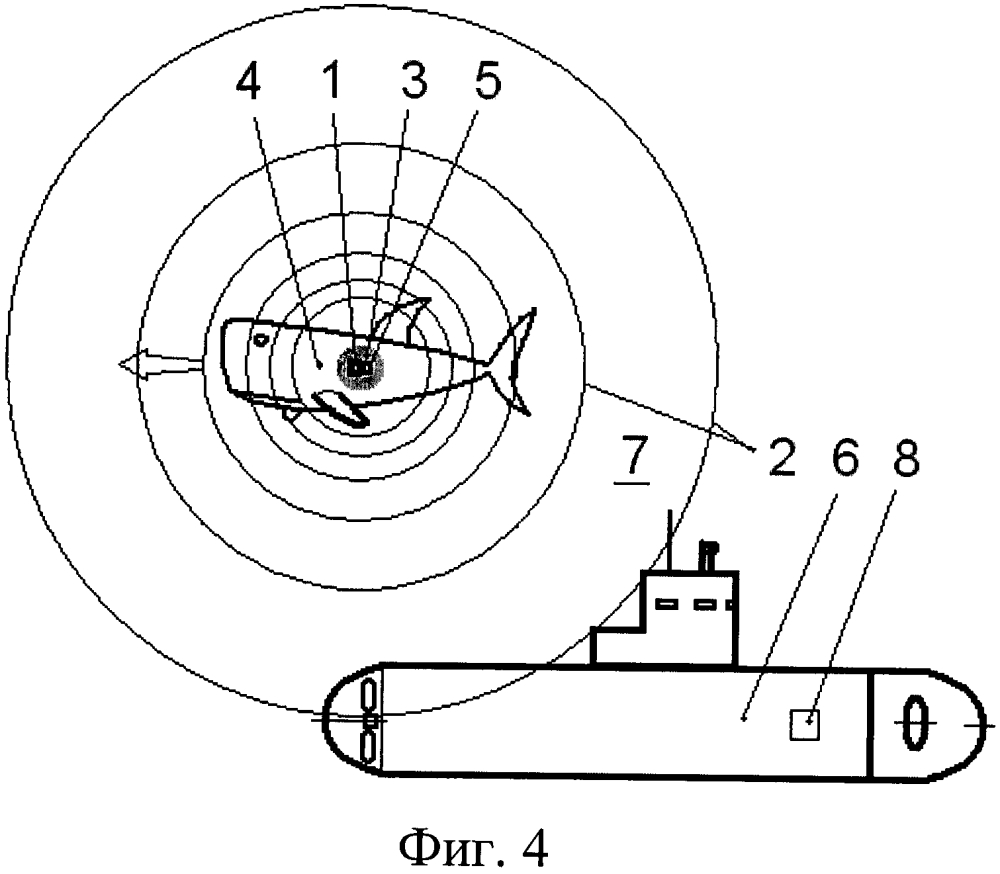 Способ имитации присутствия подвижного подводного аппарата (патент 2616321)