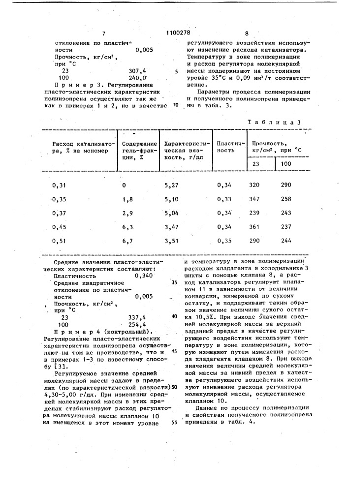 Способ регулирования пласто-эластических характеристик полиизопрена (патент 1100278)