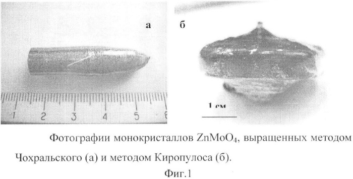 Способ получения монокристаллов молибдата цинка (патент 2363776)