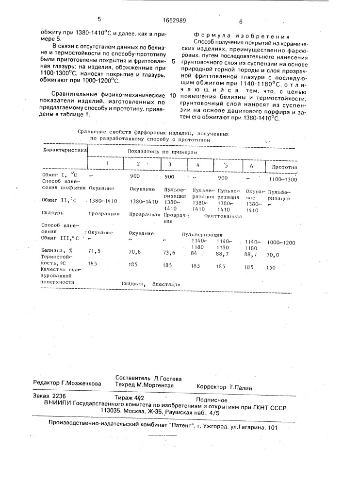 Способ получения покрытий на керамических изделиях (патент 1662989)