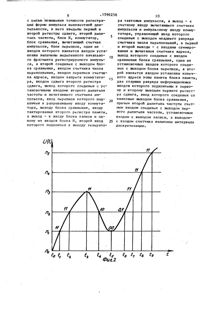 Устройство регистрации электрического импульса (патент 1596256)