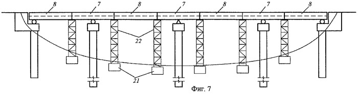 Автодорожный мост с неразрезными железобетонными пролетными строениями и способ его сооружения (патент 2275451)