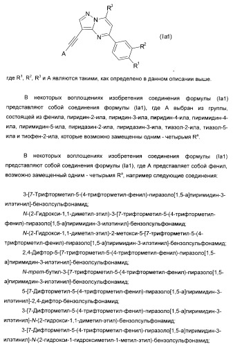 Производные ацетиленил-пиразоло-пиримидина в качестве антагонистов mglur2 (патент 2412943)