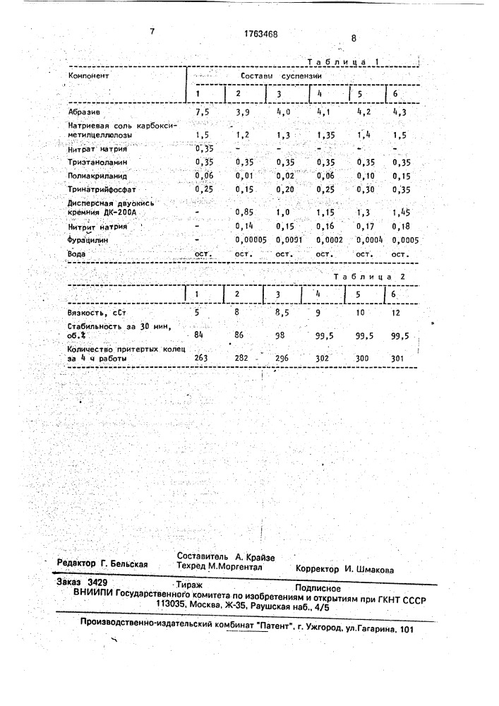 Притирочная суспензия (патент 1763468)
