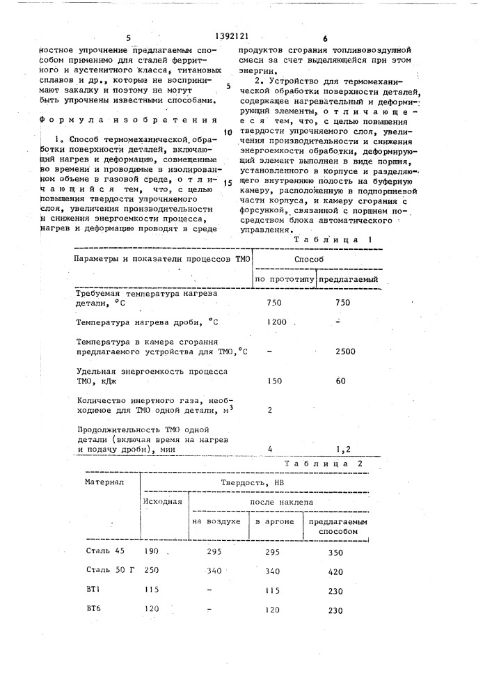 Способ термомеханической обработки поверхности деталей и устройство для его осуществления (патент 1392121)