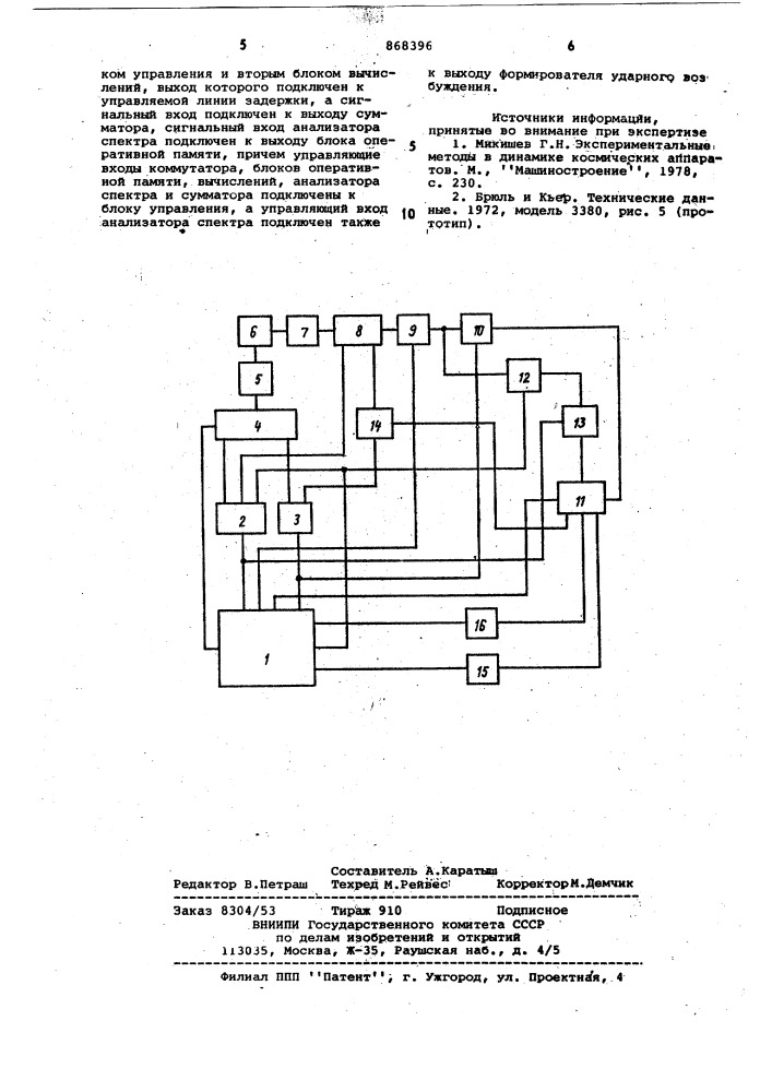 Устройство для определения динамических характеристик объектов (патент 868396)