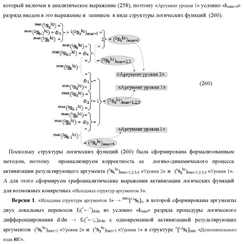 Функциональная структура сумматора f3( cd)max старших условно &quot;k&quot; разрядов параллельно-последовательного умножителя f ( cd), реализующая процедуру &quot;дешифрирования&quot; аргументов слагаемых [1,2sg h1] и [1,2sg h2] в &quot;дополнительном коде ru&quot; посредством арифметических аксиом троичной системы счисления f(+1,0,-1) и логического дифференцирования d1/dn   f1(+  -)d/dn (варианты русской логики) (патент 2476922)