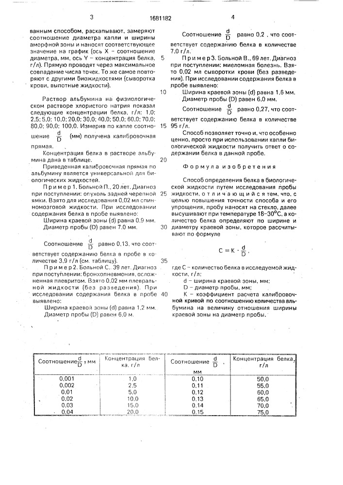 Способ определения белка в биологической жидкости (патент 1681182)