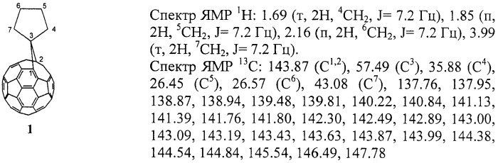 Способ получения циклоалкилиденгомо(c60-ch)[5,6]фуллерена (патент 2417980)