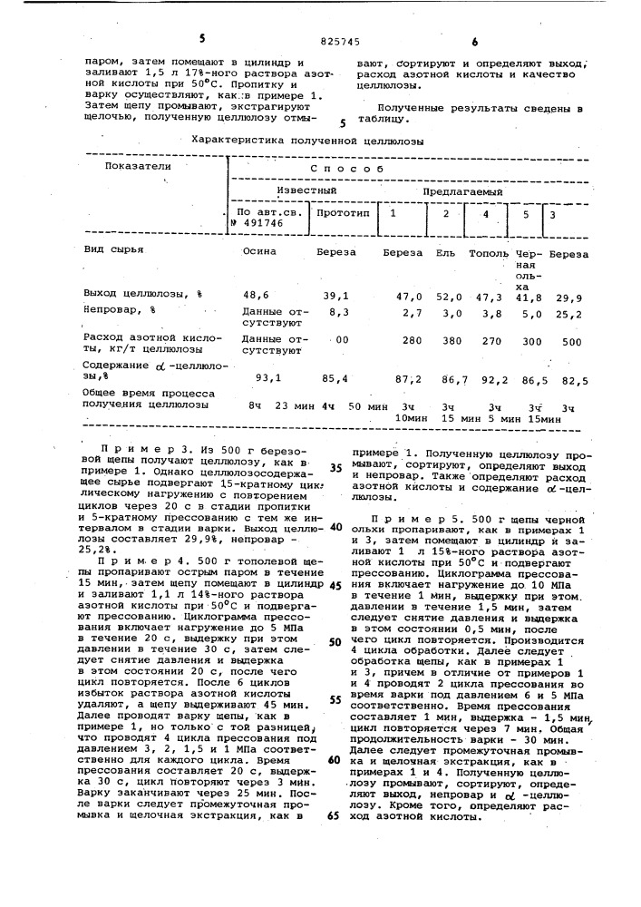 Способ получения целлюлозы (патент 825745)