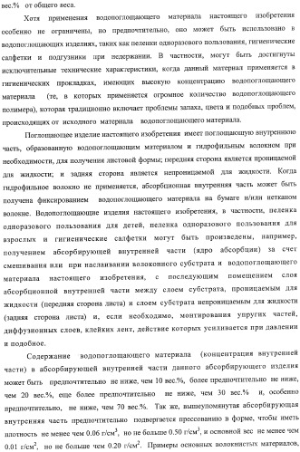 Водопоглощающий материал, водопоглощающее изделие и способ получения водопоглощающего материала (патент 2364611)