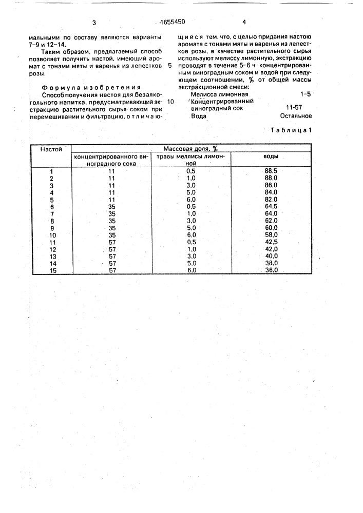 Способ получения настоя для безалкогольного напитка (патент 1655450)