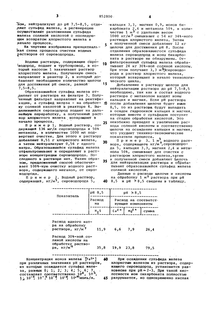 Способ очистки водных растворовот сероводорода (патент 852800)