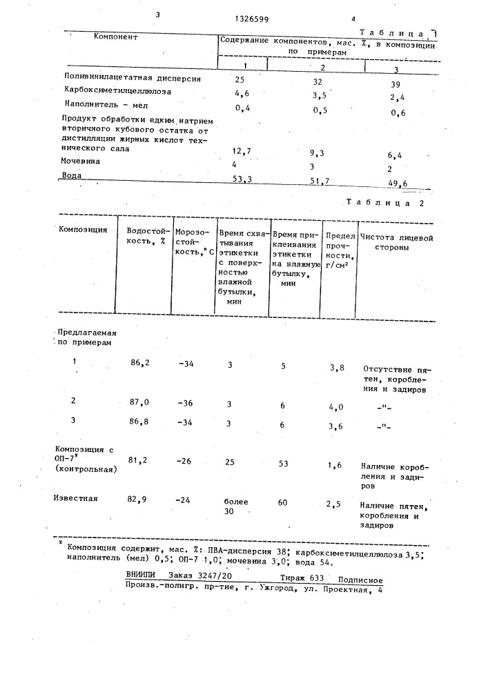 Клеевая композиция (патент 1326599)