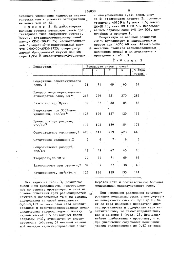 Резиновая смесь на основененасыщенного каучука (патент 836030)