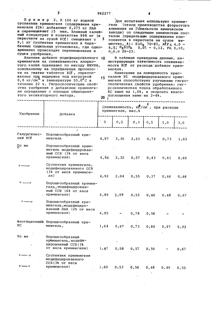 Способ уменьшения слеживаемости калийного удобрения (патент 962277)