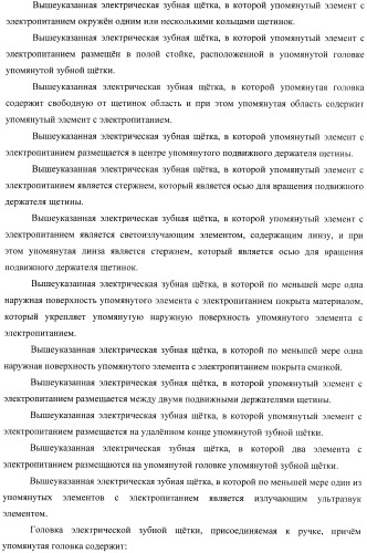 Электрическая зубная щетка, снабженная элементом с электрическим питанием (патент 2368349)