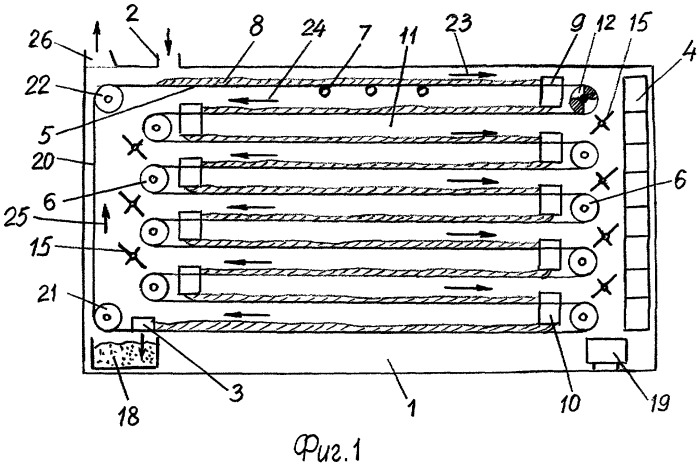 Ленточная сушилка для сыпучего груза (патент 2282120)