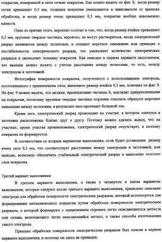 Электрод для обработки поверхности электрическим разрядом, способ его изготовления и хранения (патент 2335382)