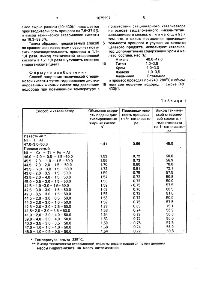 Способ получения технической стеариновой кислоты (патент 1675297)