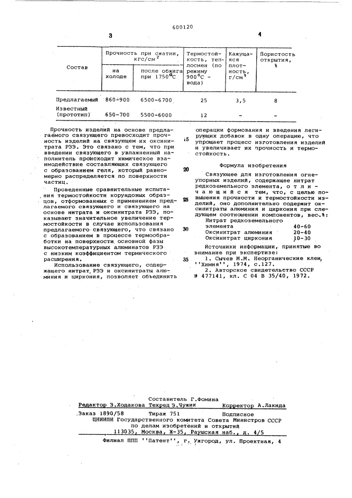 Связующее для изготовления огнеупорных изделий (патент 600120)