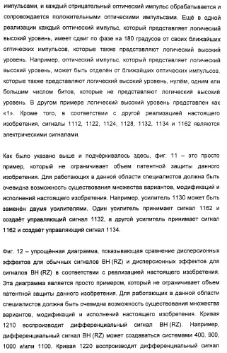 Система и способ для создания оптических сигналов с возвратом к нулю и дифференциальным двухфазным смещением (патент 2372725)