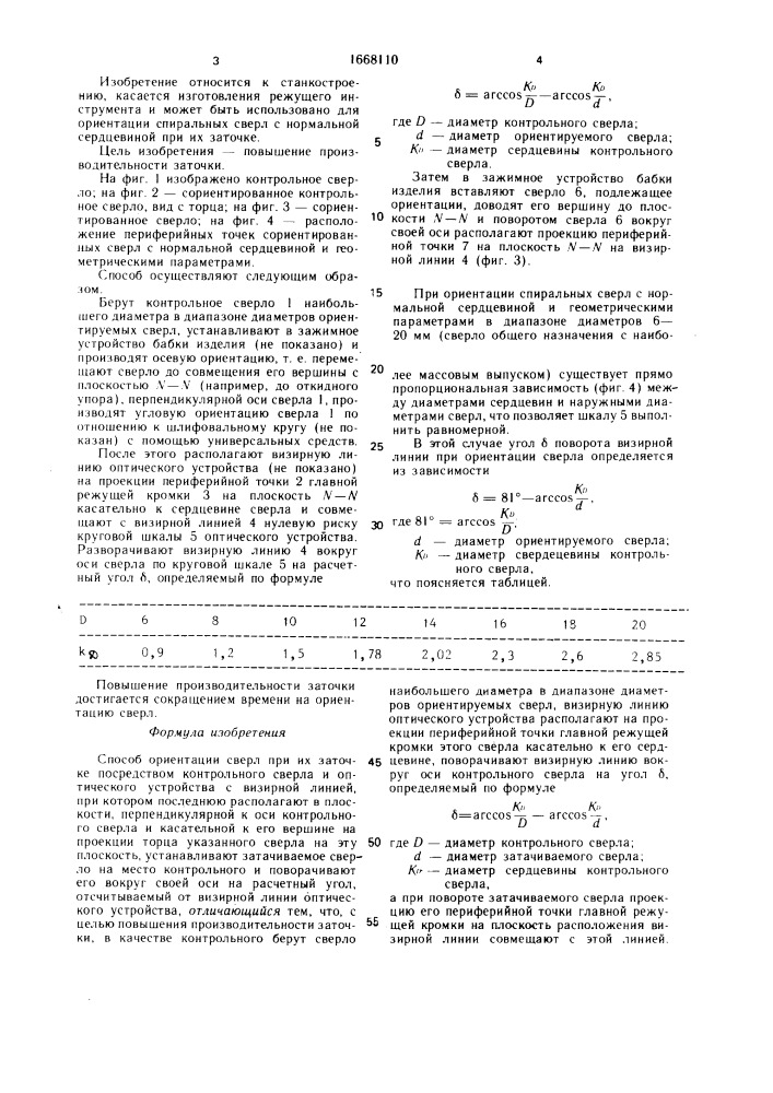 Способ ориентации сверл при их заточке (патент 1668110)