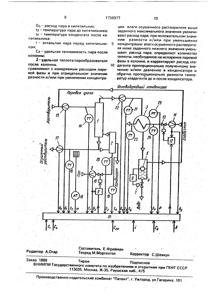 Способ управления процессом азеотропной осушки растворителя (патент 1736977)