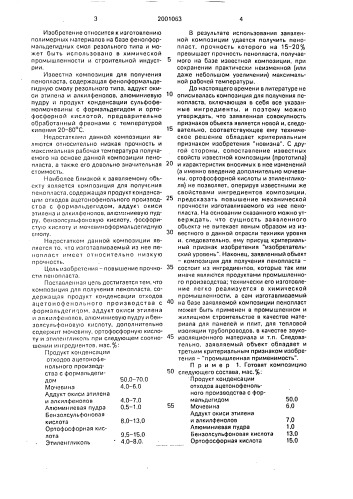 Композиция для пенопласта (патент 2001063)