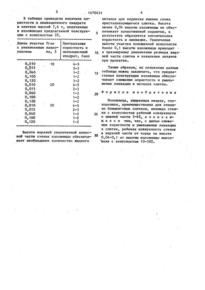 Изложница (патент 1470431)