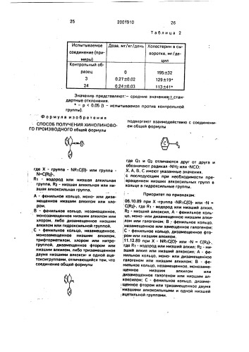 Способ получения хинолинового производного (патент 2001910)