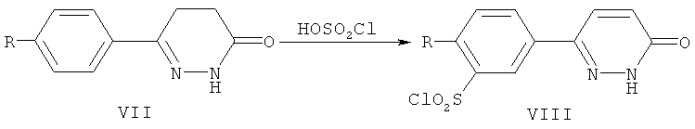 Способ получения сульфохлоридов ряда 6-арилпиридазин-3(2н)-онов (патент 2455004)