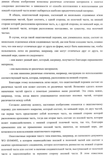 Окантовочный комплект для напольного покрытия, окантовочный порожек для окантовочного комплекта и способ изготовления окантовочного порожка и плинтуса (патент 2372457)