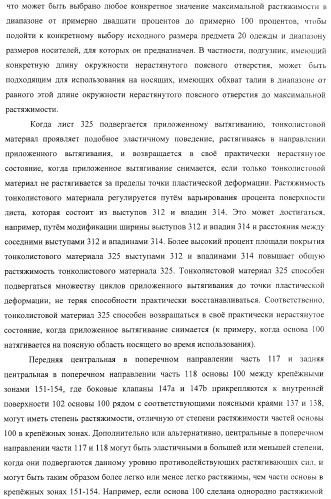 Одноразовый натягиваемый предмет одежды, имеющий хрупкий пояс (патент 2409338)