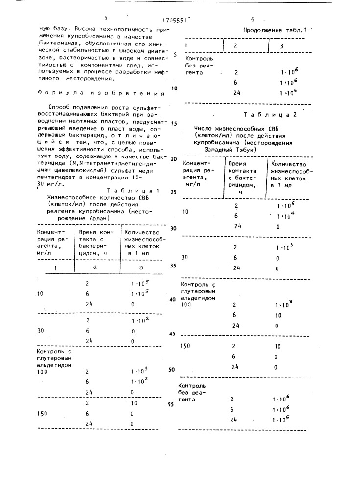 Способ подавления роста сульфатвосстанавливающих бактерий (патент 1705551)