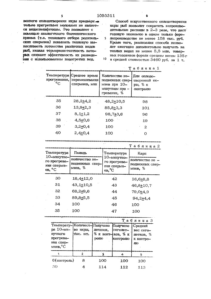 Способ искусственного оплодотворения икры рыб (патент 1093311)