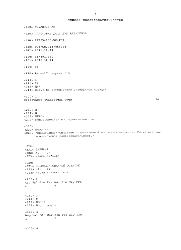 Платформы доставки антигенов (патент 2597974)