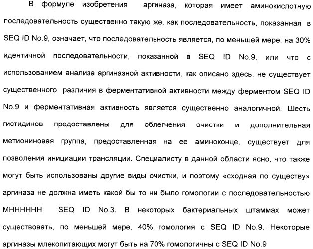 Фармацевтический препарат и способ лечения злокачественных опухолей у человека с помощью аргининовой депривации (патент 2335539)