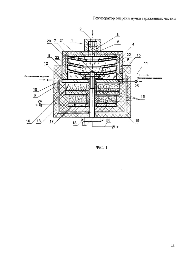 Рекуператор энергии пучка заряженных частиц (патент 2625325)