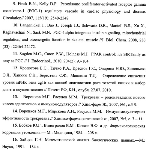 Средство, стимулирующее экспрессию гена коактиватора pgc-1a (патент 2460524)