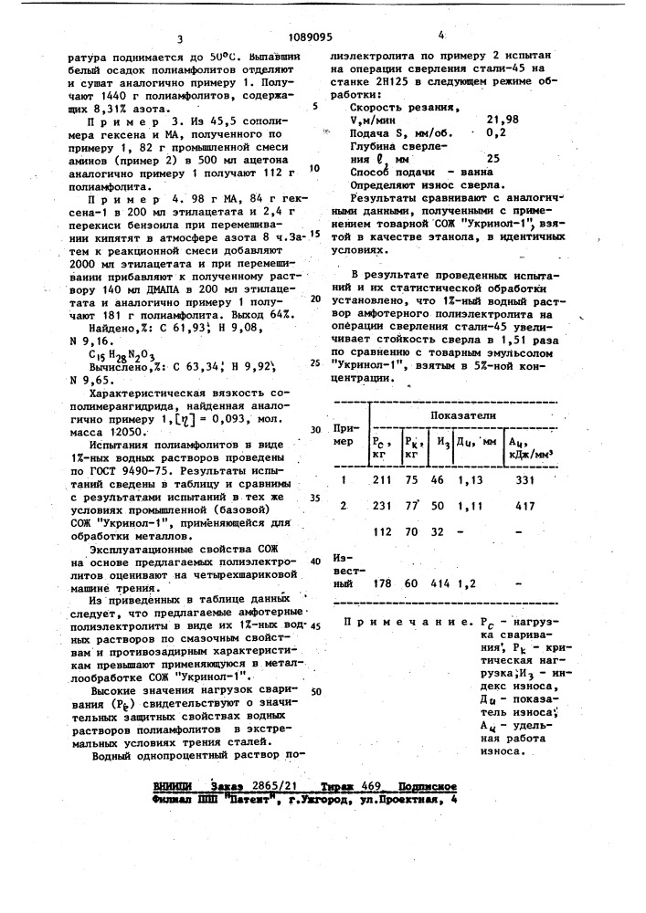 Способ получения амфотерных полиэлект ролитов (патент 1089095)