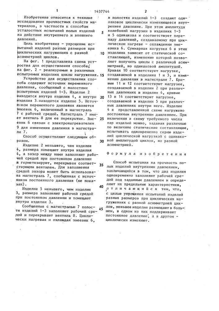 Способ испытания на прочность полых изделий внутренним давлением (патент 1437744)