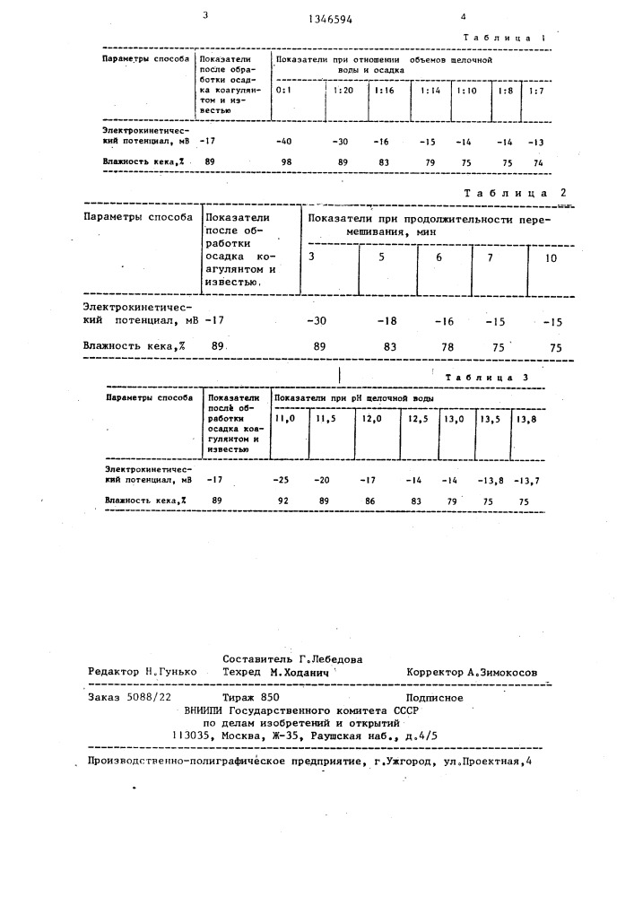 Способ обработки осадка сточных вод (патент 1346594)